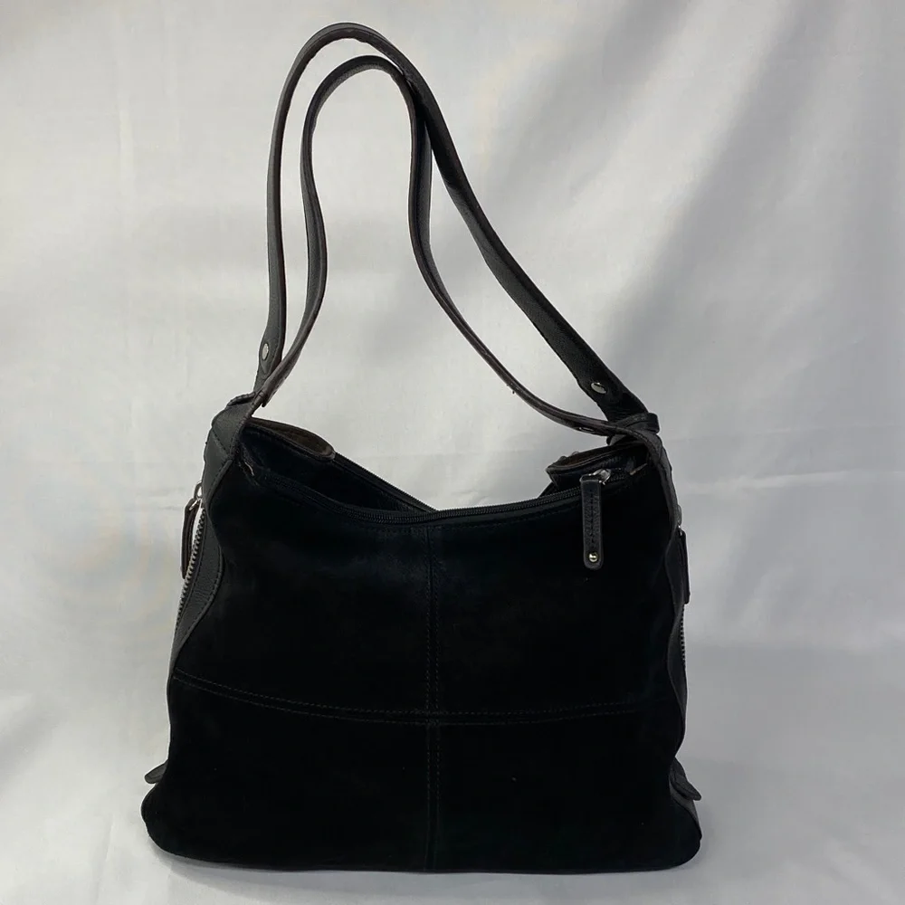 Tignanello Women's Black Suede Shoulder Bag - Picture 2 of 16